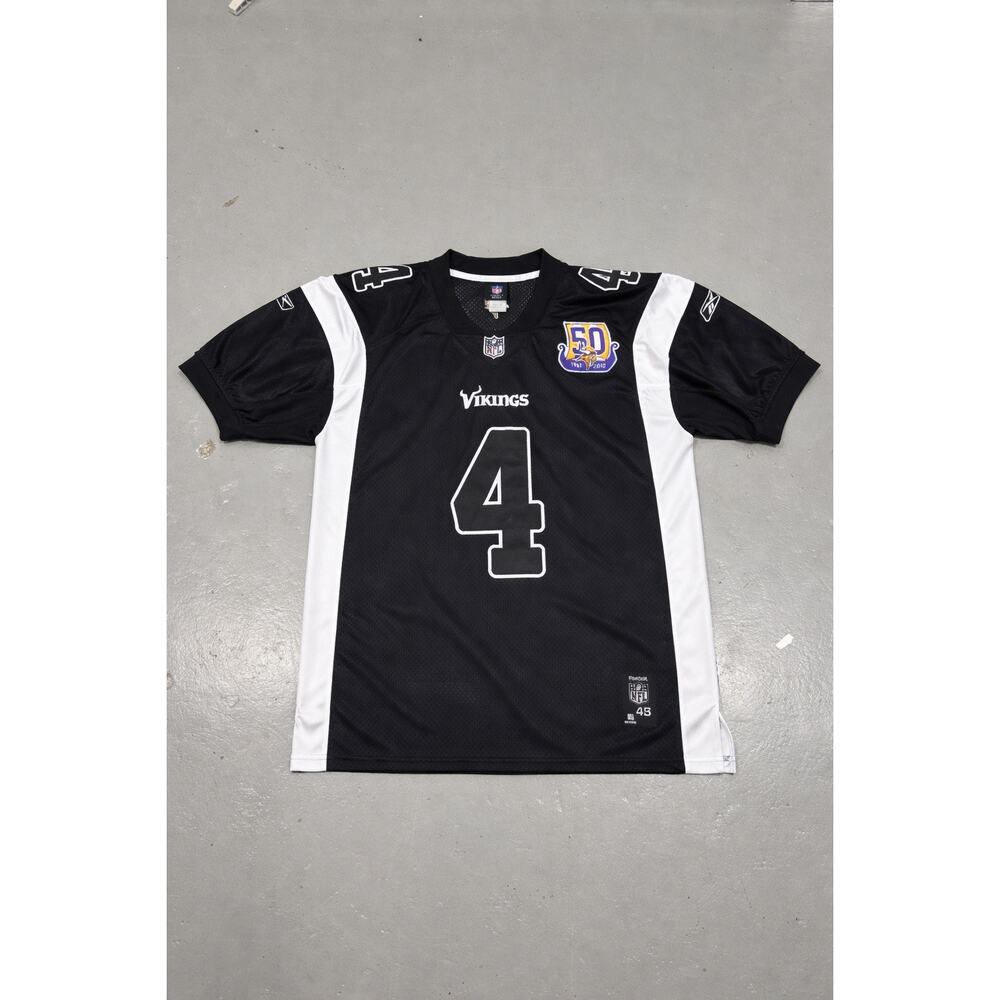 Minnesota Vikings #4 Brett‎ Favre 50th Anniversary Jersey Black Sz 48 Reebok NFL